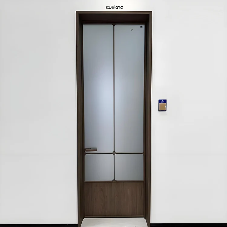 Porta in vetro con telaio in alluminio